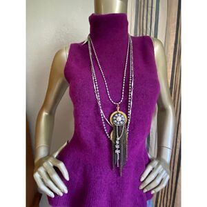 NWT Subversive for Target Whimsical Pocket Watch Charm Pendant Layered Necklace